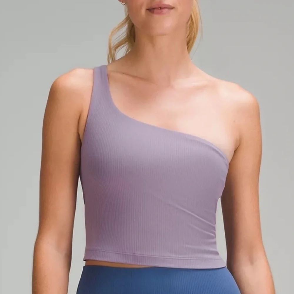 LULULEMON Ribbed Nulu Asymmetrical Yoga Tank Top | Purple Ash | Size 6